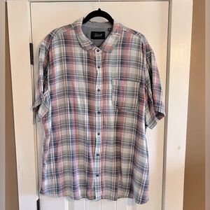 Plaid Short Sleeve Button-Up Shirt